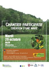 Chantier participatif : Création d'une mare - MONEIN