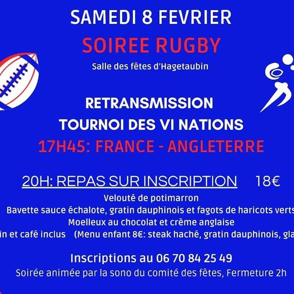 Soirée rugby France-Angleterre - HAGETAUBIN